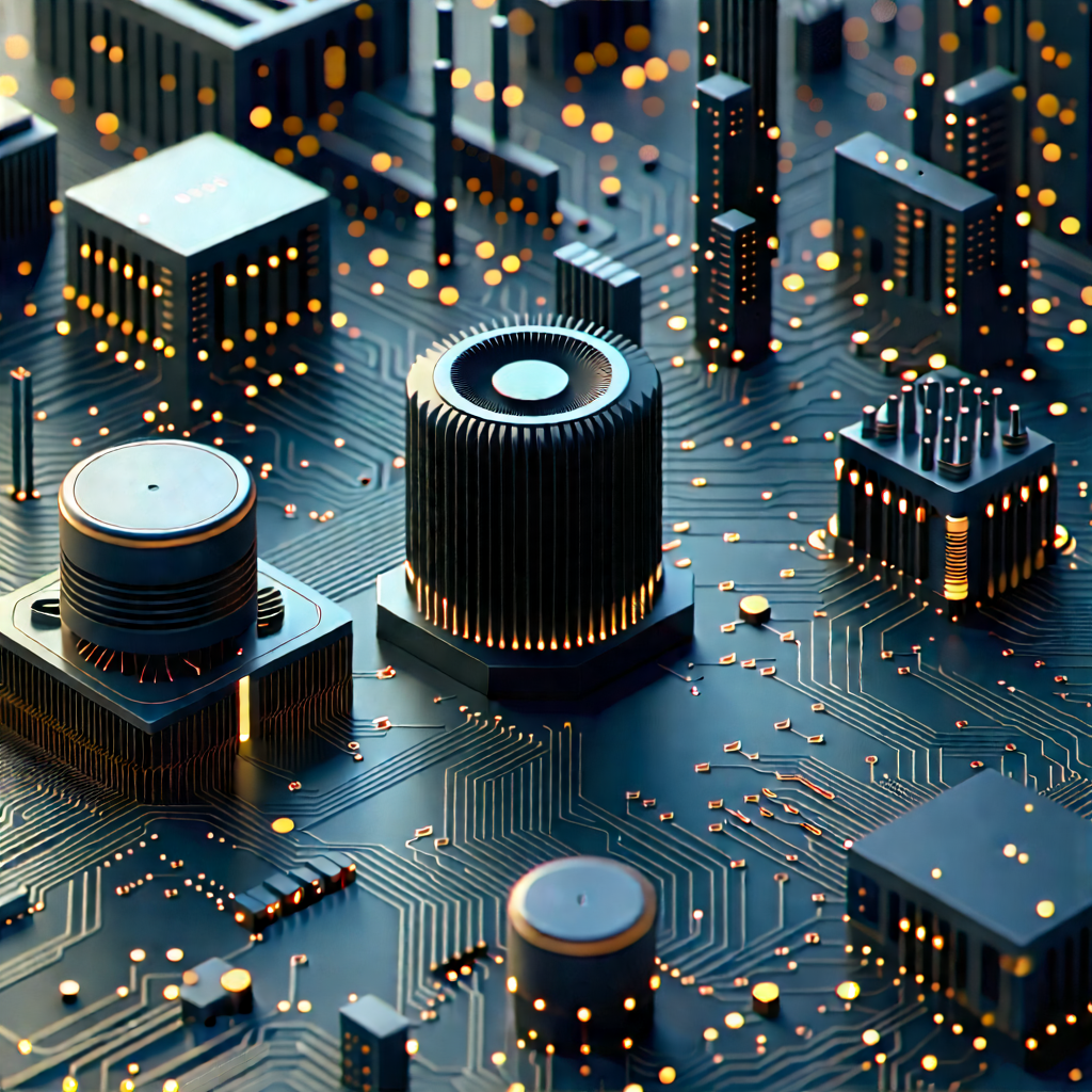 Close-up Of Sensor Array With Futuristic Cityscape