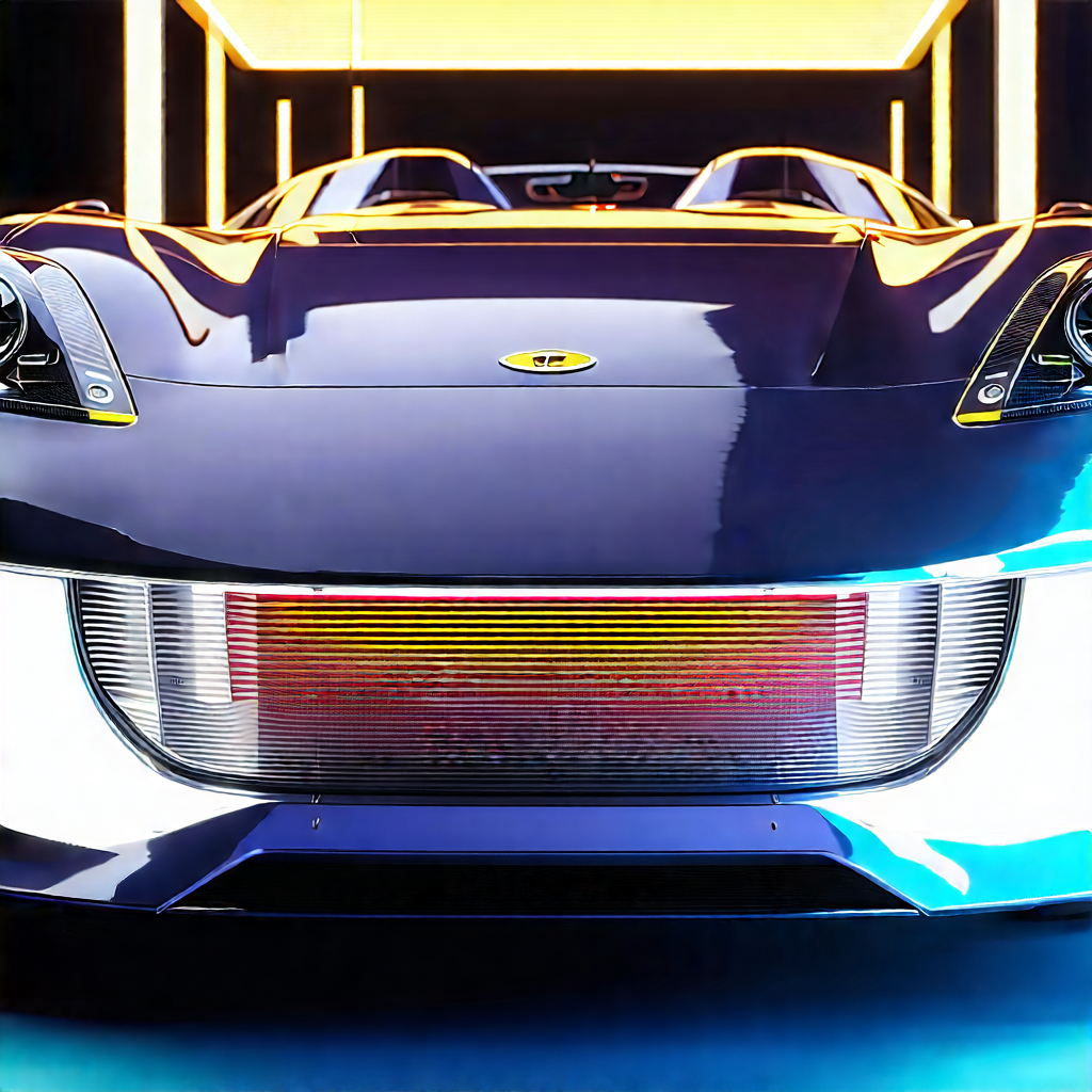 Automotive Technology In (design:1.25) Studio With Blue Sports