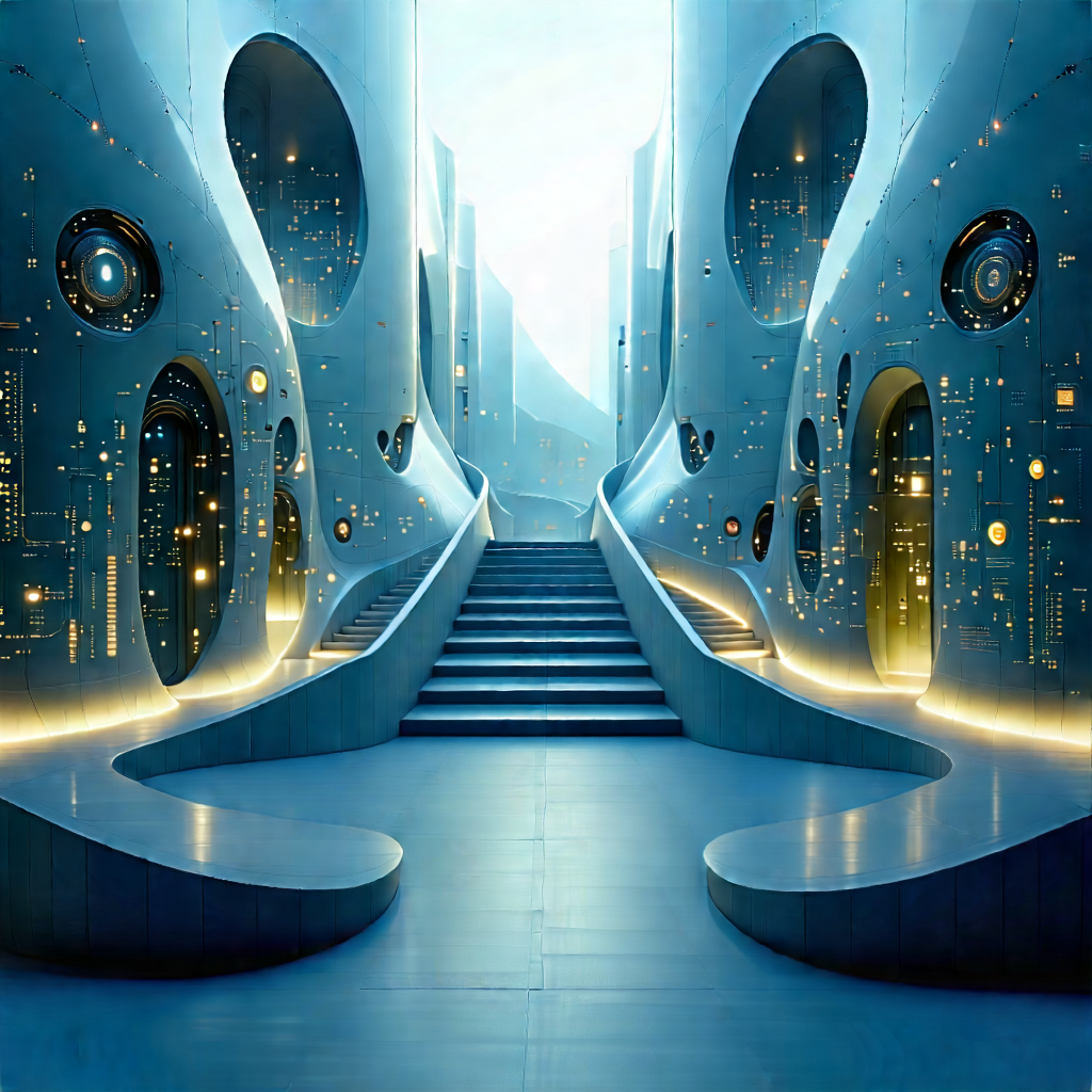 Futuristic Innovation Hub With Image, There