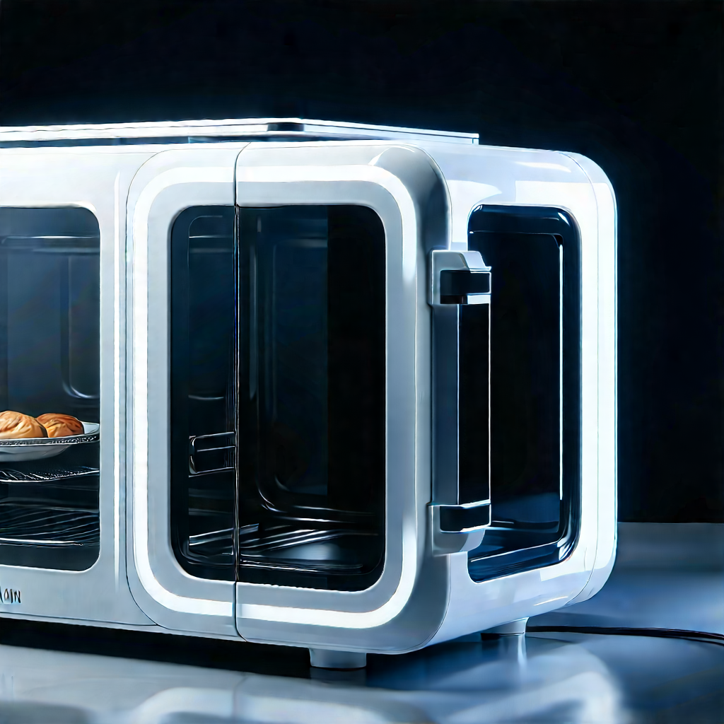 Innovative Smart Appliance Design With White Microwave