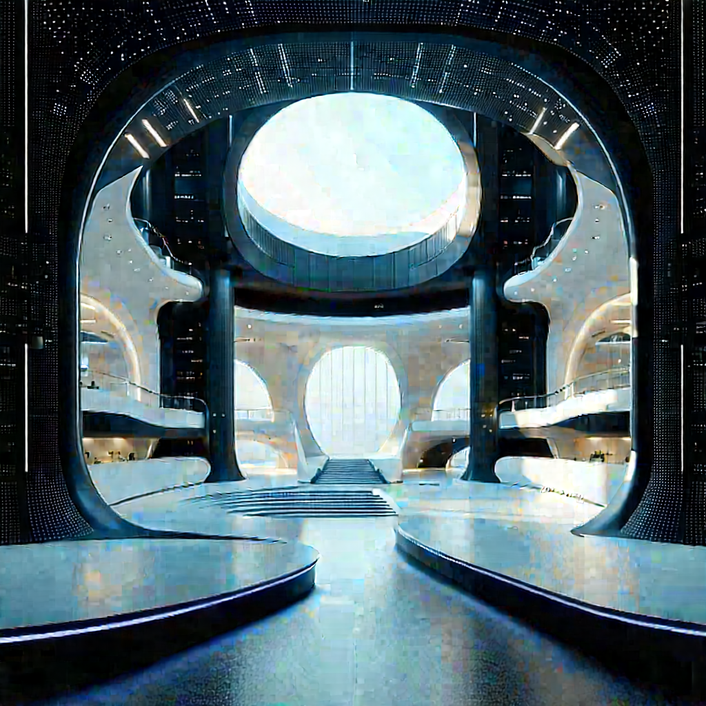 Futuristic Innovation Hub With Large