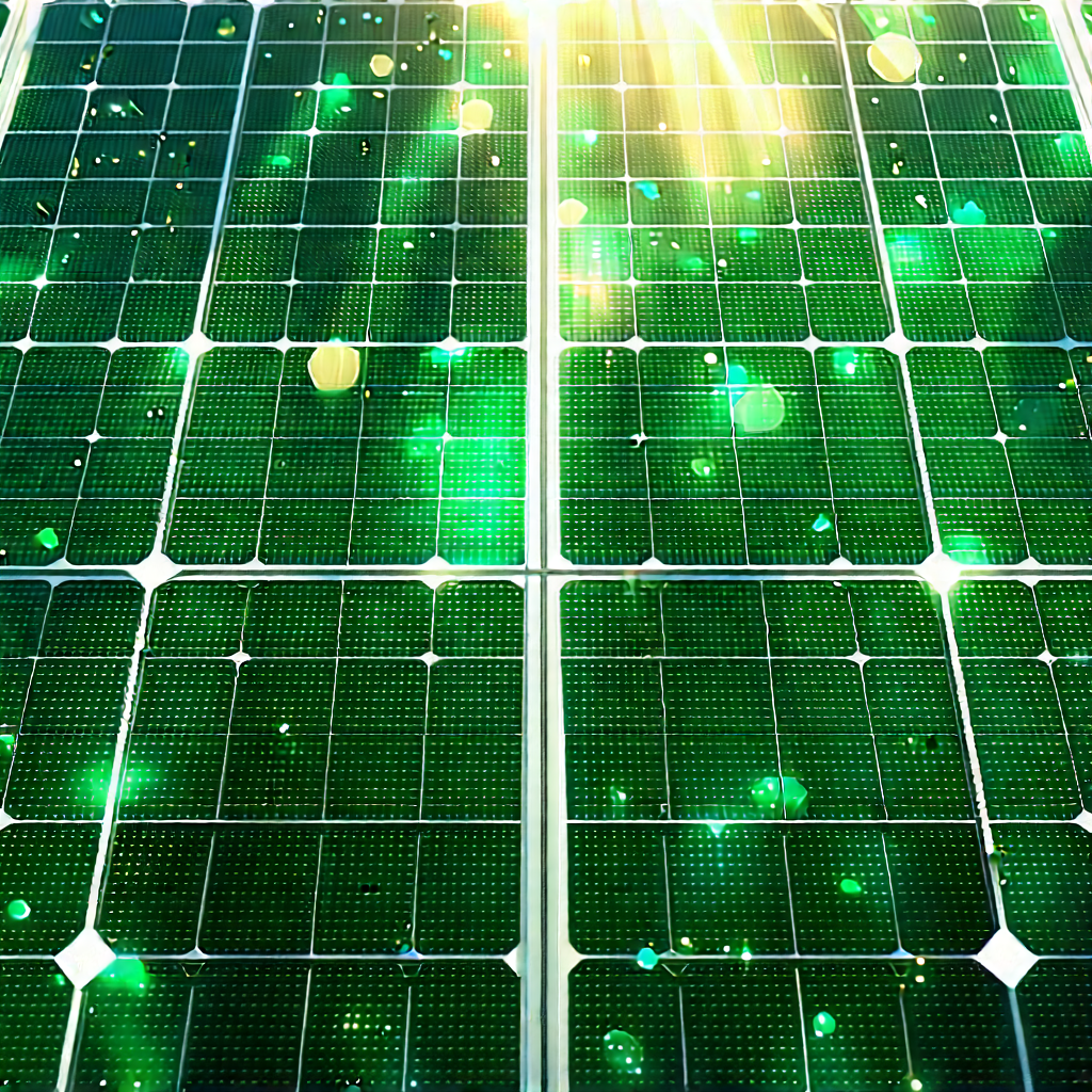 Solar Panel With (digital:1.48) Particles With Large Green