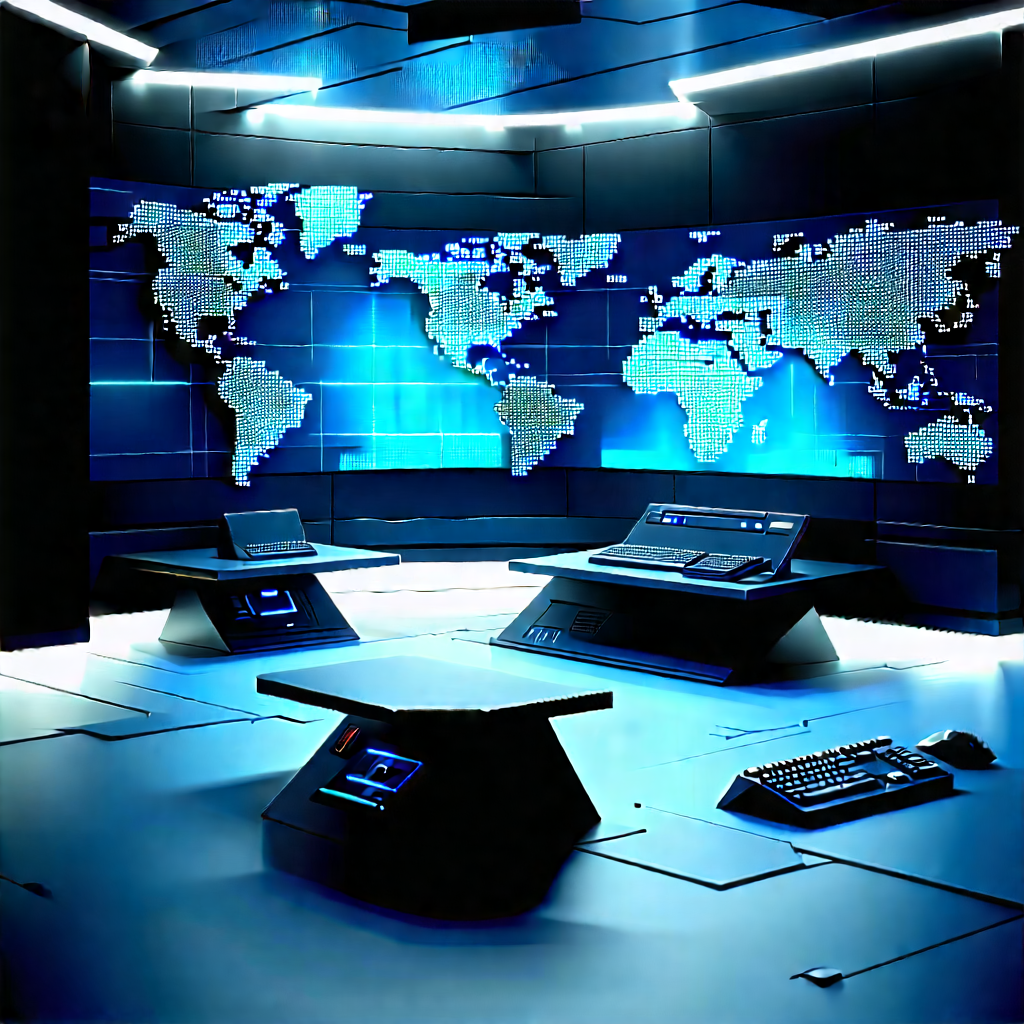 Futuristic digital workspace