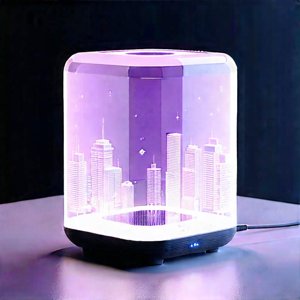 Smart home device with glowing screen