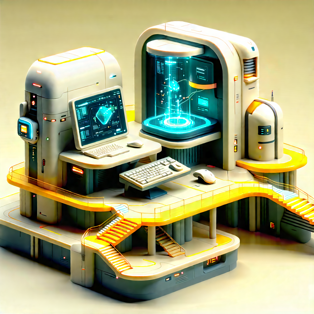 (futuristic:1.44) Research Laboratory With Image, There