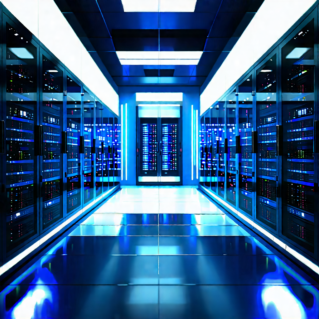 Futuristic Server Room With Image, There