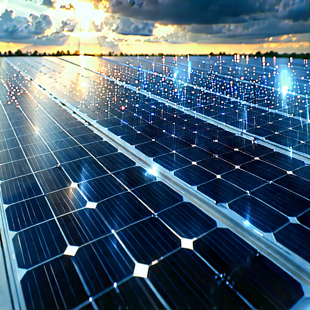 Solar Panel With Digital Particles With Large Solar