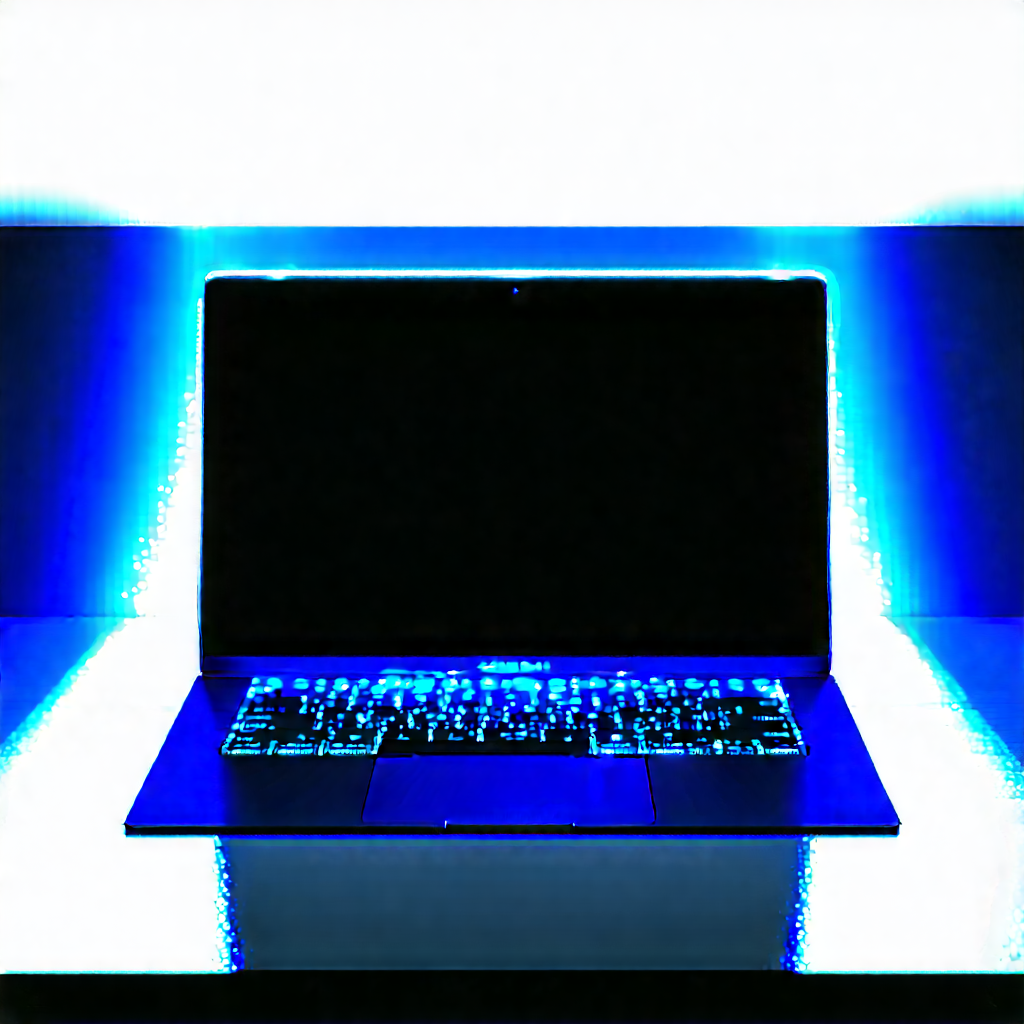 Laptop With Glowing Screen With Laptop Computer