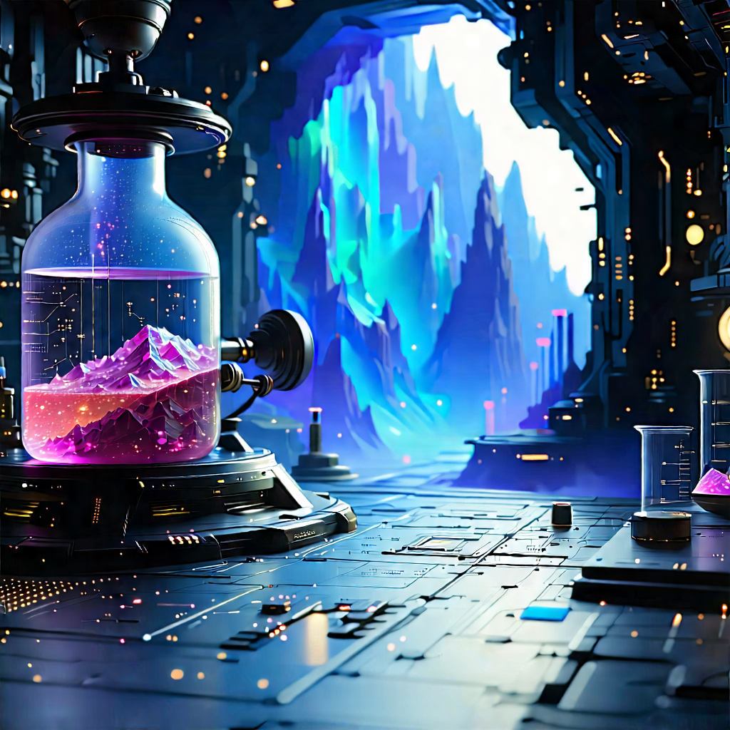 Futuristic Research Laboratory With Image, There