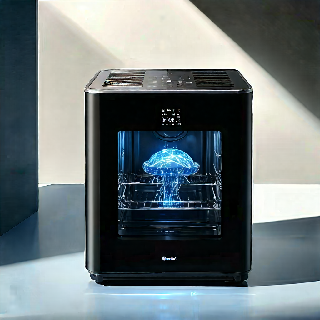 Innovative Smart Appliance (design:1.16) With Black Microwave