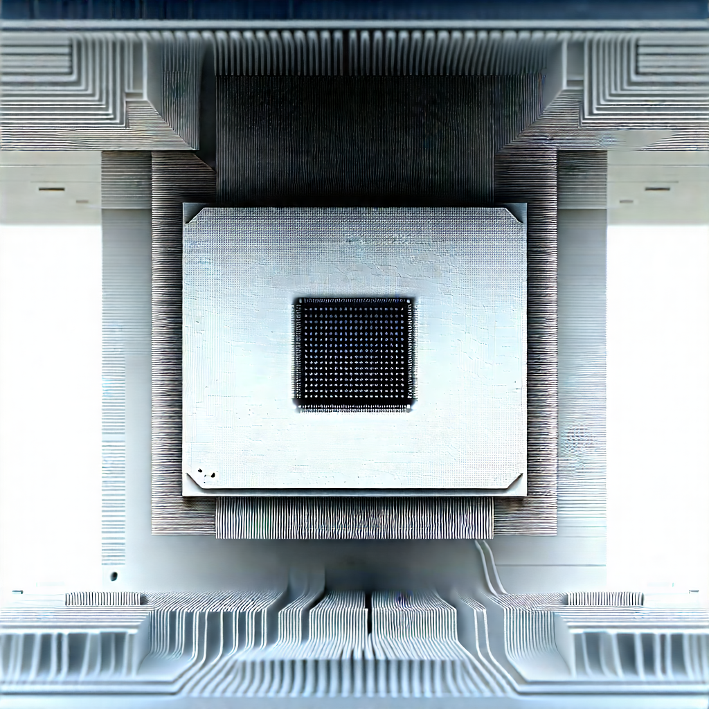 Close-up Of Microprocessor With Square Object