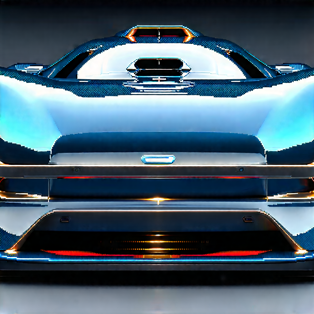 Automotive Technology In (design:1.4) Studio With Blue Shown