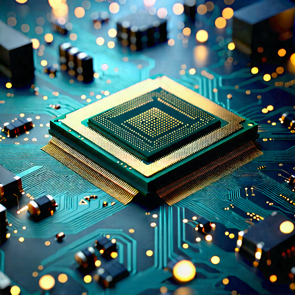 Close-up of microprocessor