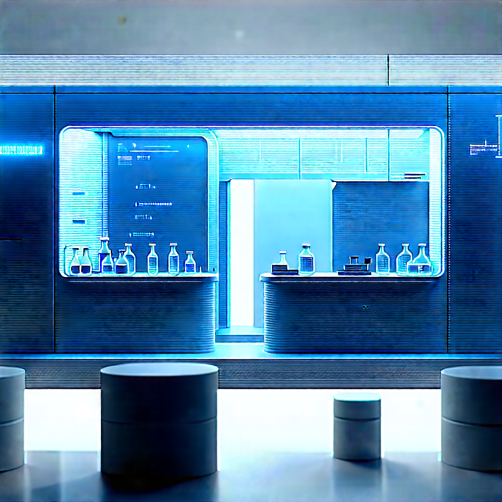 Futuristic Research Laboratory With Image, There