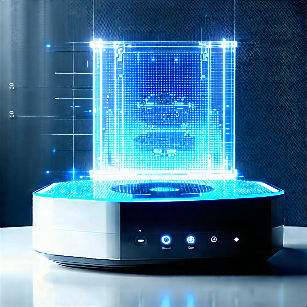 Smart Home Device With Holographic Display With Futuristic-looking Device