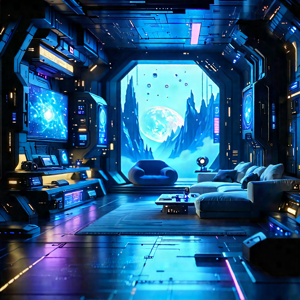 Futuristic Smart Home With Futuristic Room,