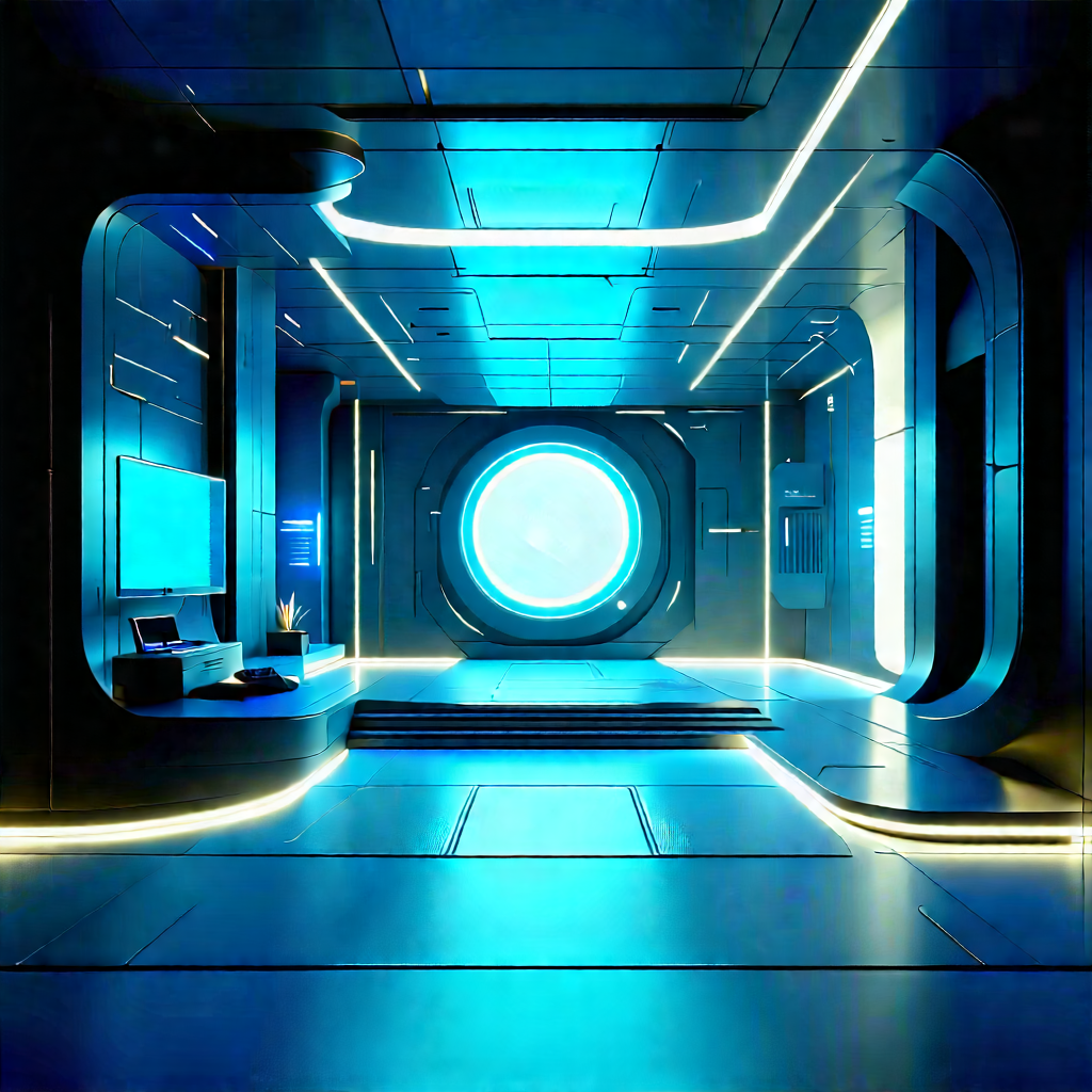 Futuristic tech startup office