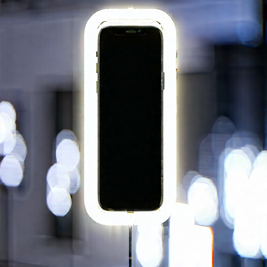 Smartphone With Glowing Screen With Cell Phone
