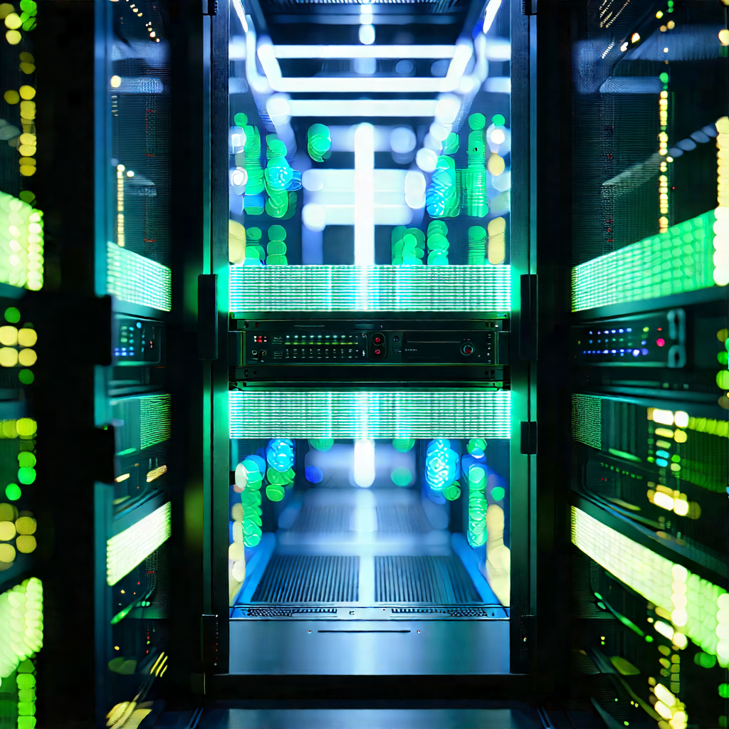 Server rack with holographic projection