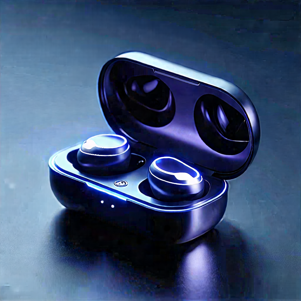 Wireless Earbuds With Glowing Screen With Pair Black