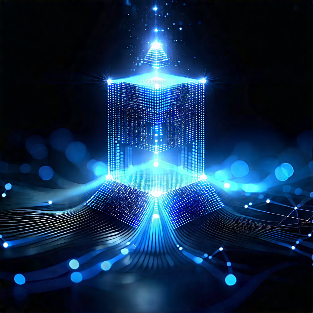 Blockchain Network Visualization With Blue White