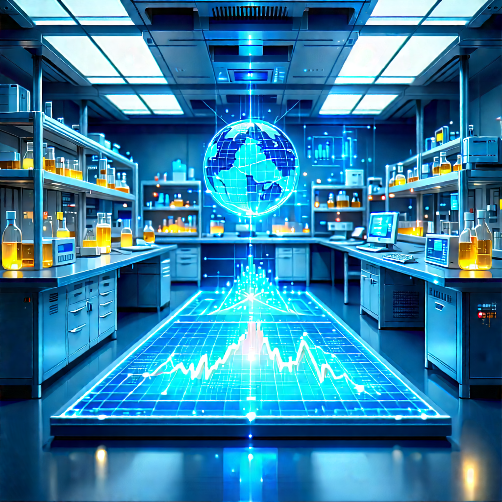 Financial Technology In Modern Laboratory With Image, There