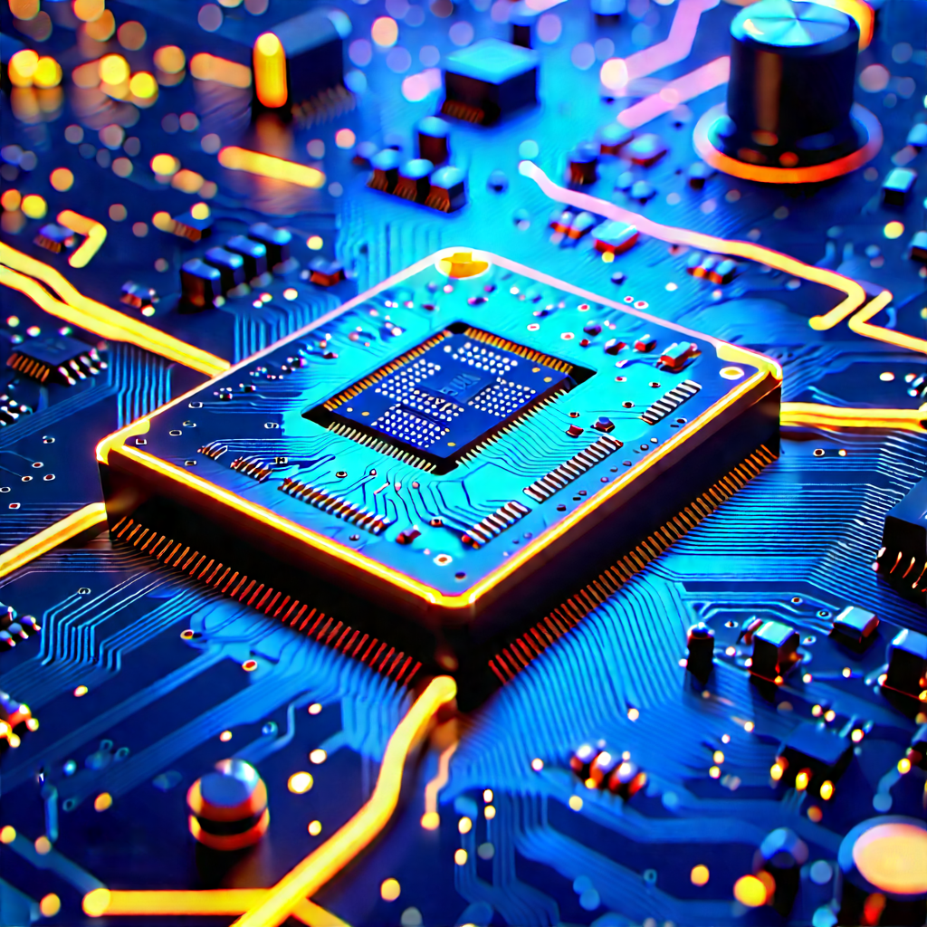 Circuit board with neon accents
