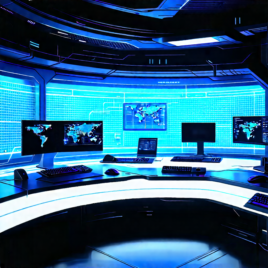 Futuristic Tech Startup Office With Image, There