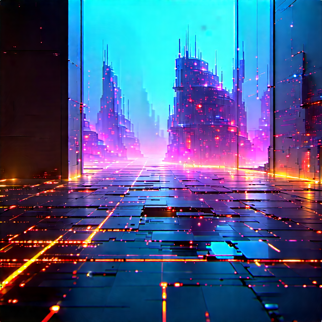 Futuristic tech startup office