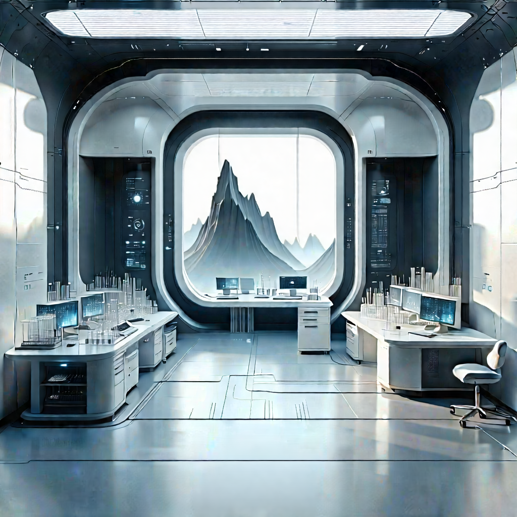 (futuristic:1.25) Research Laboratory With Futuristic Setting,