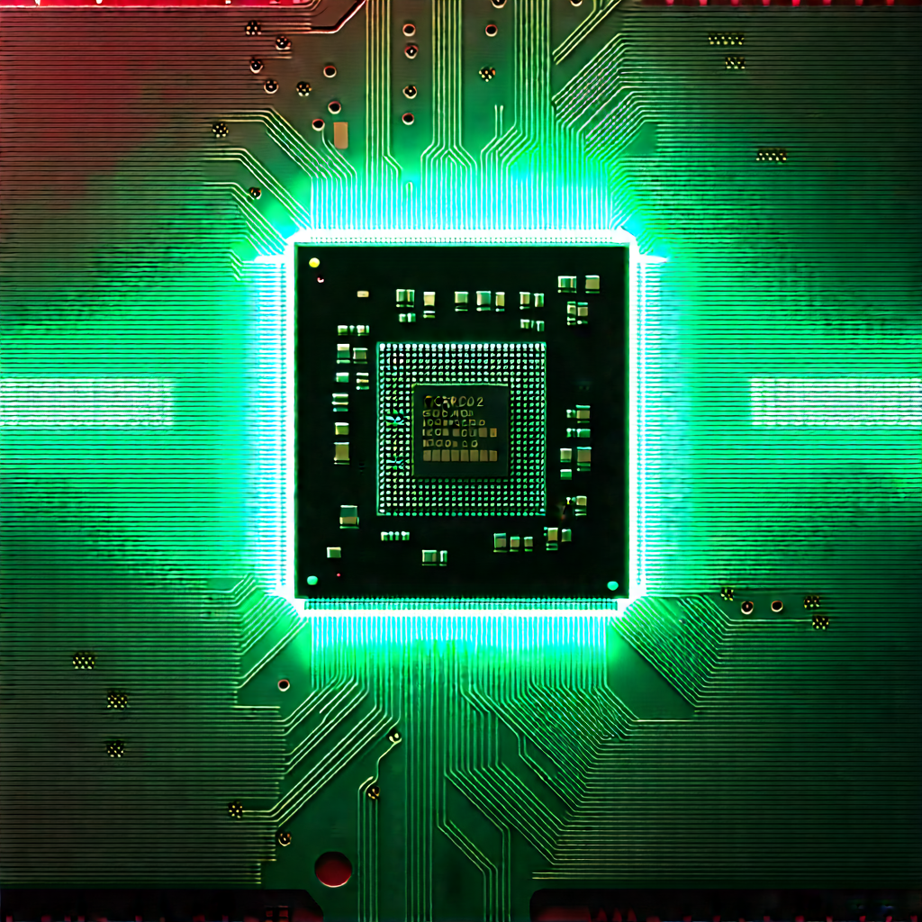 Close-up of microprocessor
