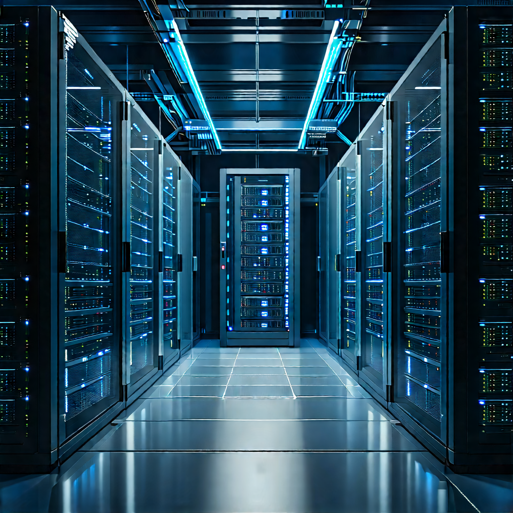 Server Rack With Laser Scanning With Image, There