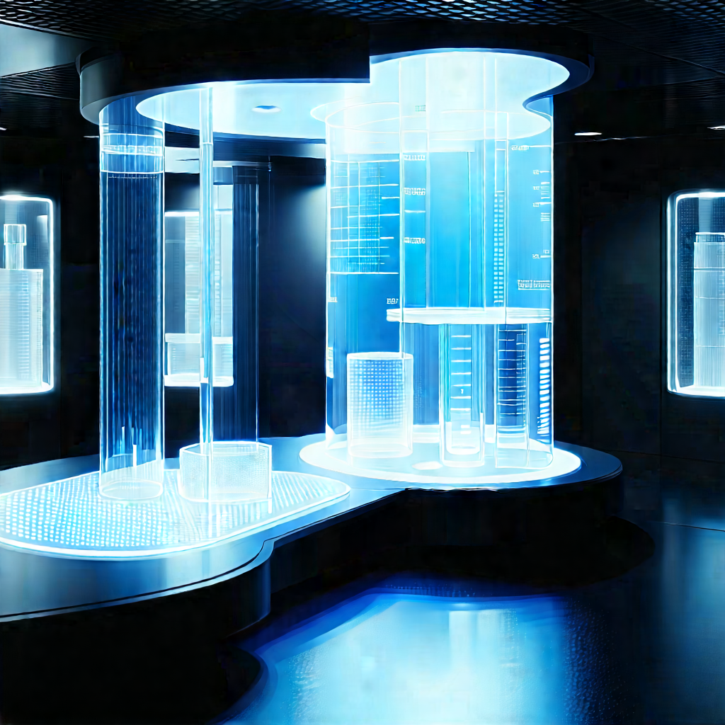 Futuristic Research Laboratory With Image, There