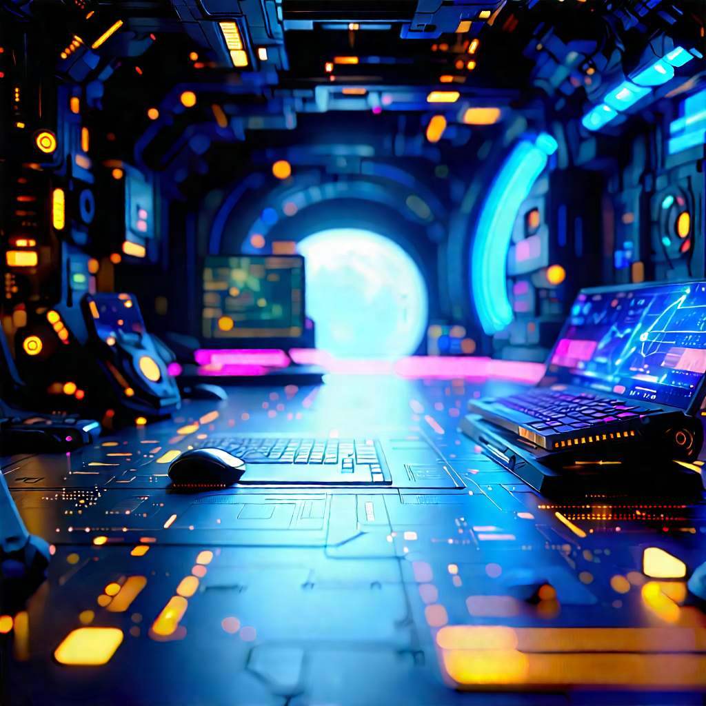 Futuristic tech startup office