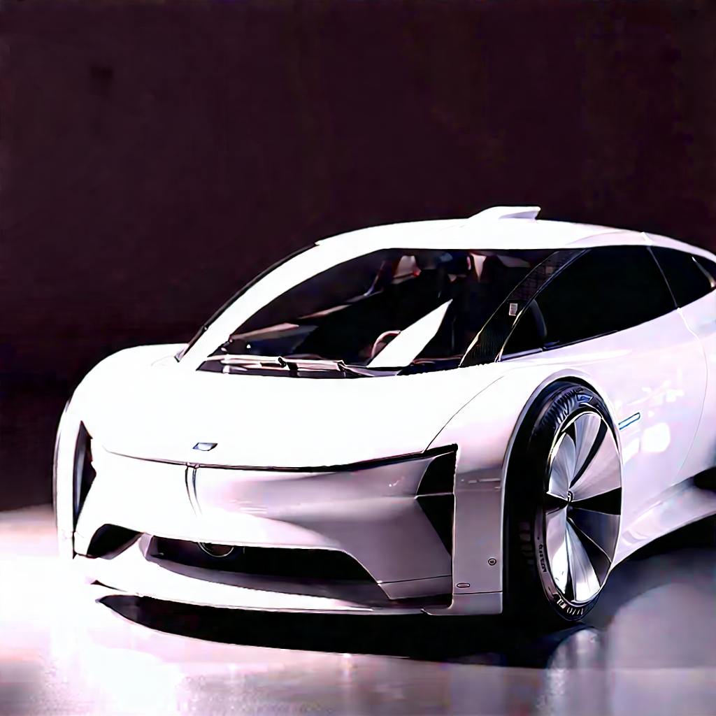 Innovative Electric Vehicle Design With White Parked