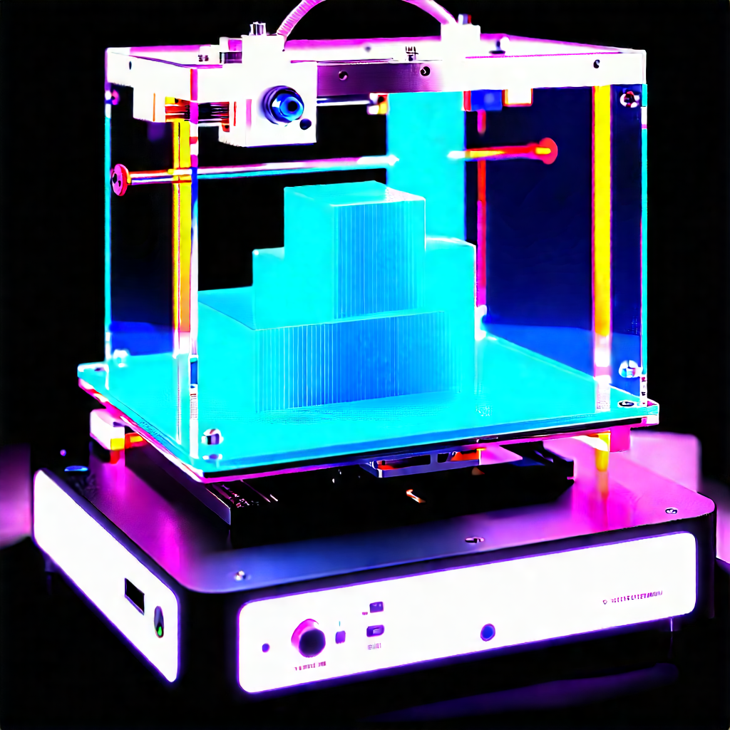 3d printer with neon accents