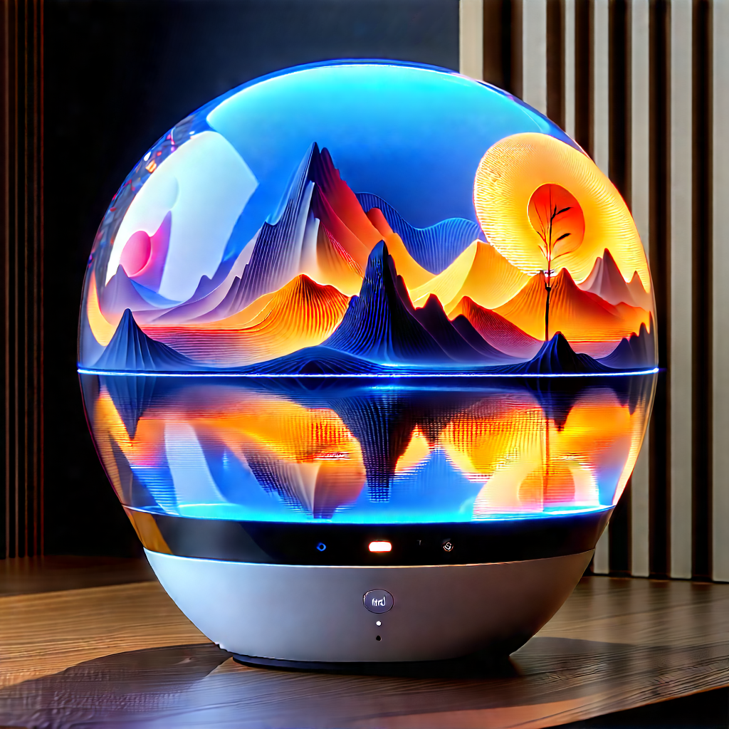 Smart Home (device:1.35) With (digital:1.45) Artwork With Large, Illuminated