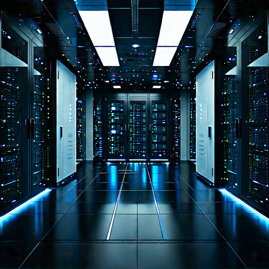 Futuristic Server Room With Image, There