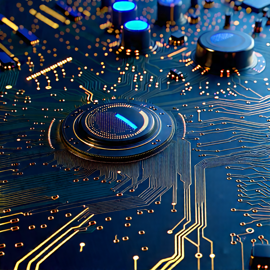 Circuit board with (digital:1.24) particles