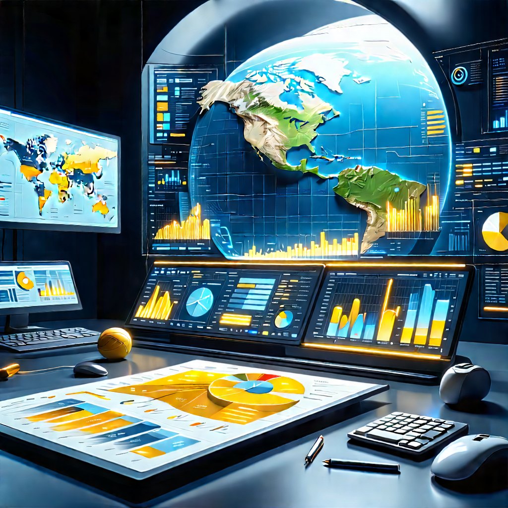 Financial Technology In Design Studio With Futuristic Computer