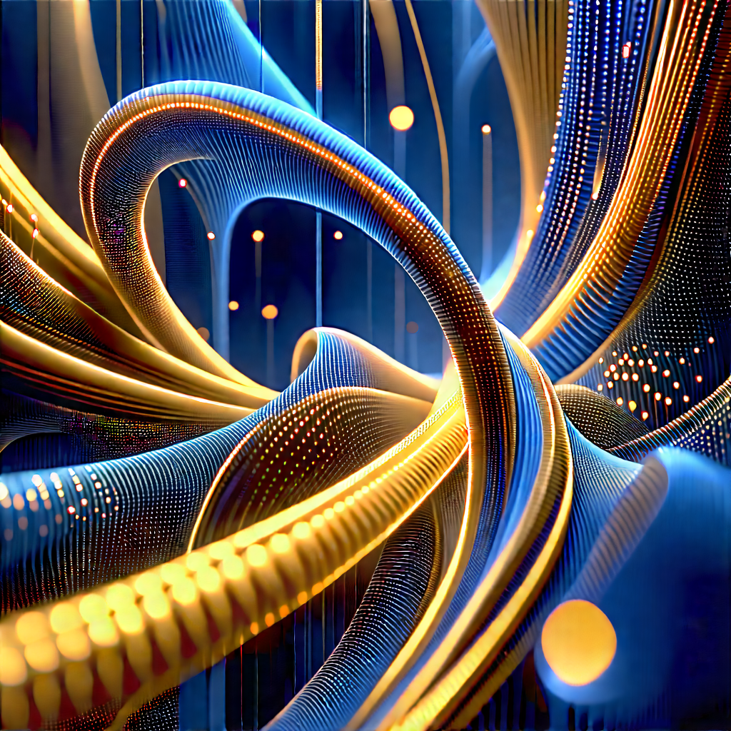 Close-up of fiber optic cables