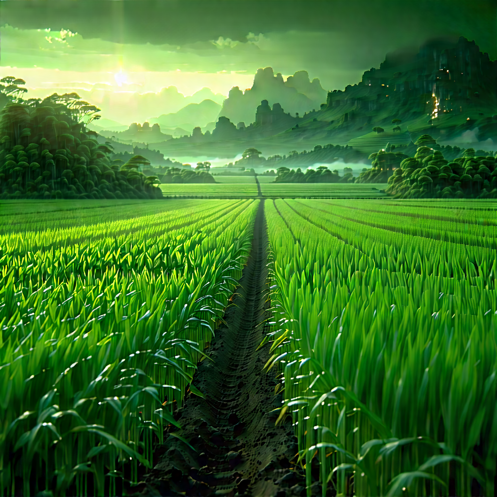 Agricultural Technology In Tech Office With Painting Lush