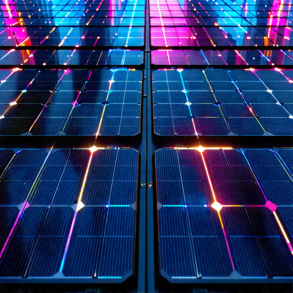 Solar panel with neon accents