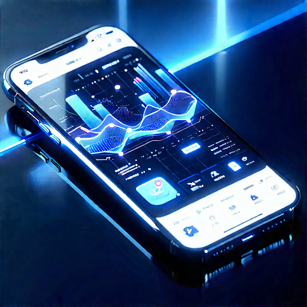 Smartphone With Data Visualization With Cell Phone