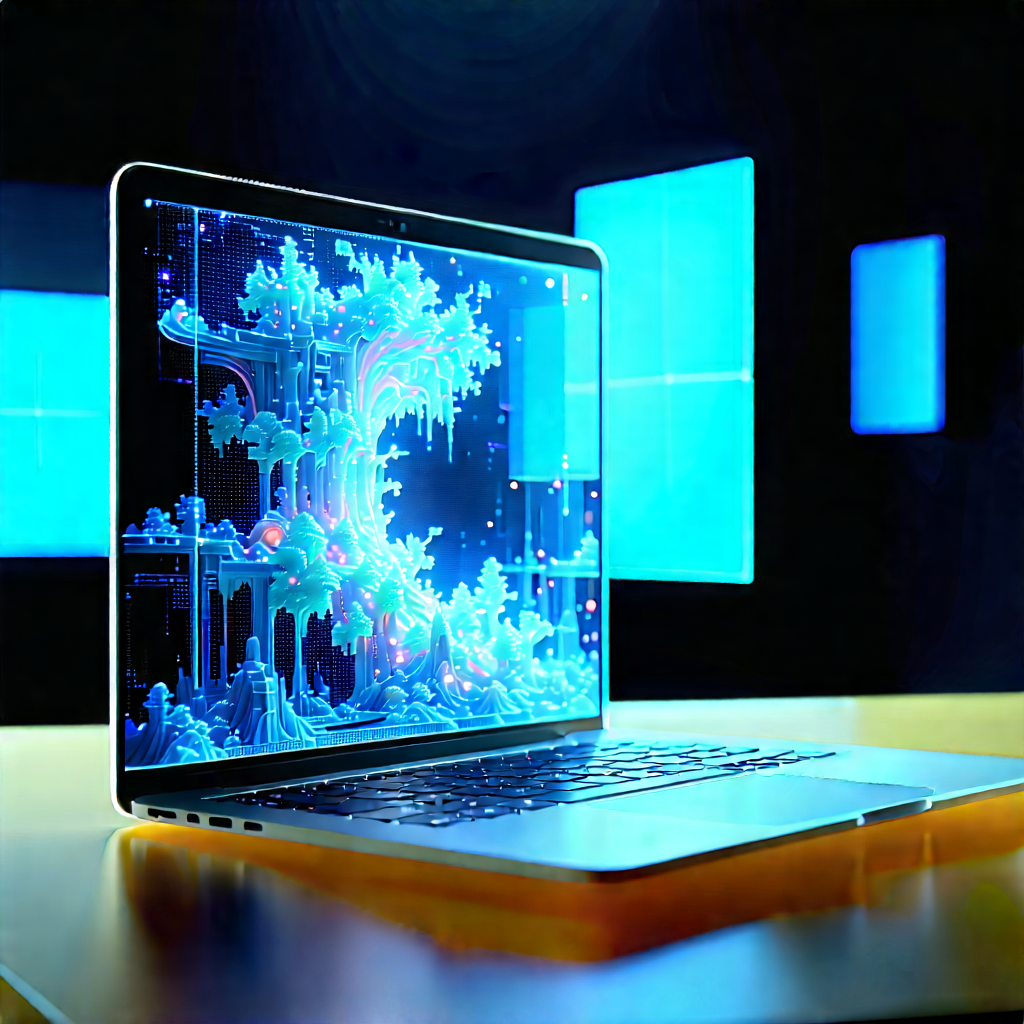 Laptop With Holographic Display With Laptop Computer