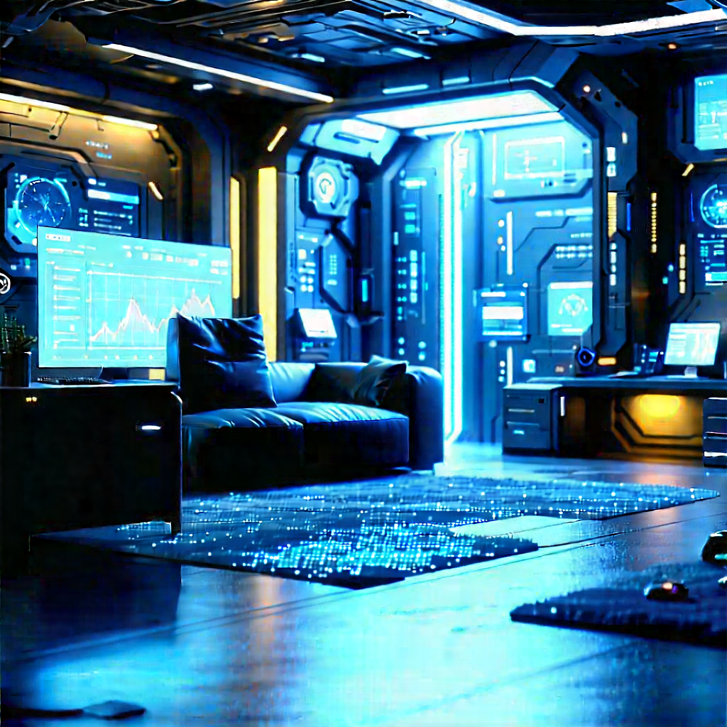 Futuristic Tech Startup Office With Image, There