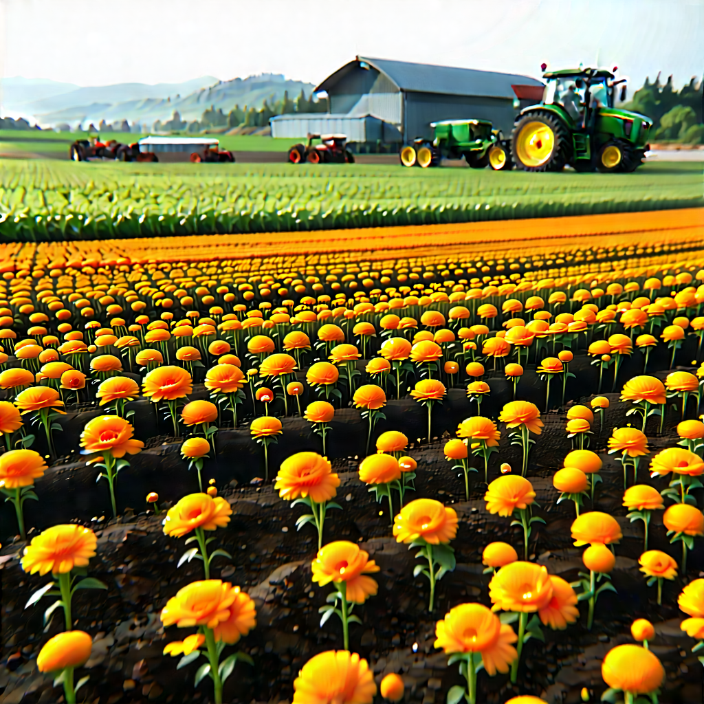 Agricultural Technology In Manufacturing Facility With Large Field