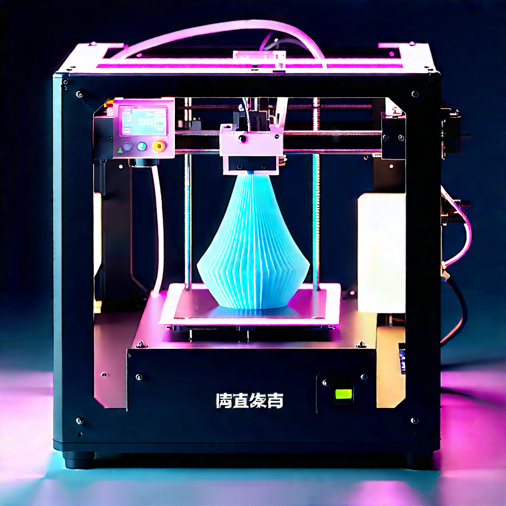 3d Printer With Neon Accents With Printer Process