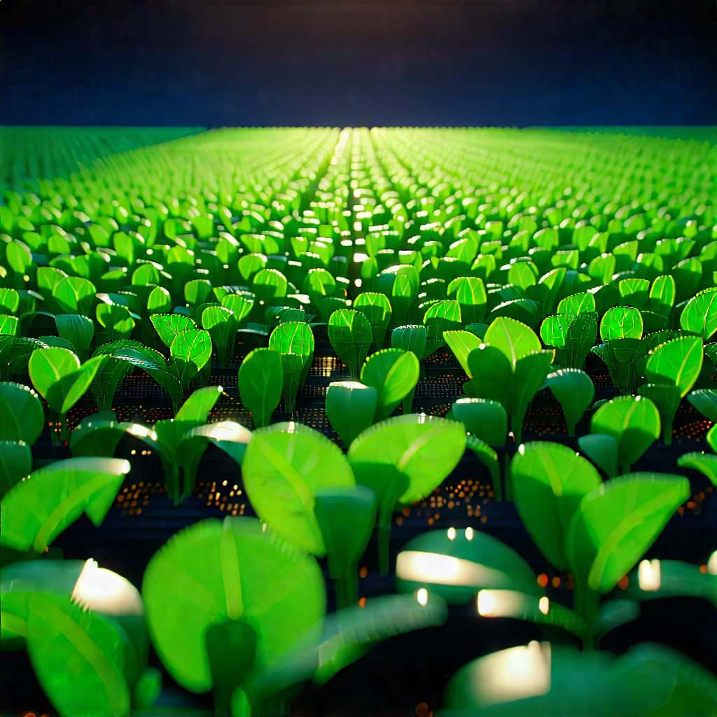 Agricultural Technology In Tech Office With Large Field