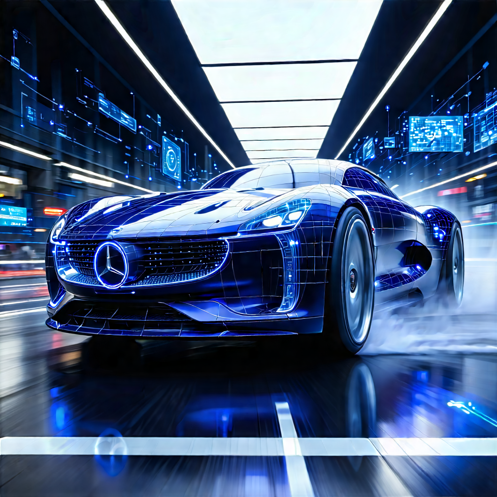 Automotive Technology In Field Deployment With Blue Mercedes